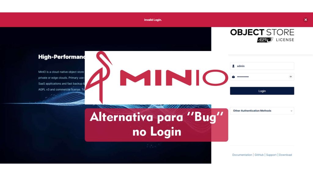 Erro Login Minio Capa Thumb - Post