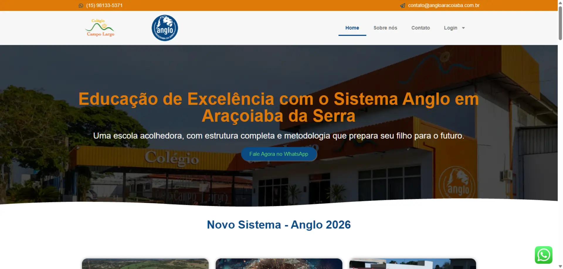 Fotos Site Digital Interativo - Colegio Campo Largo Anglo Araçoiaba